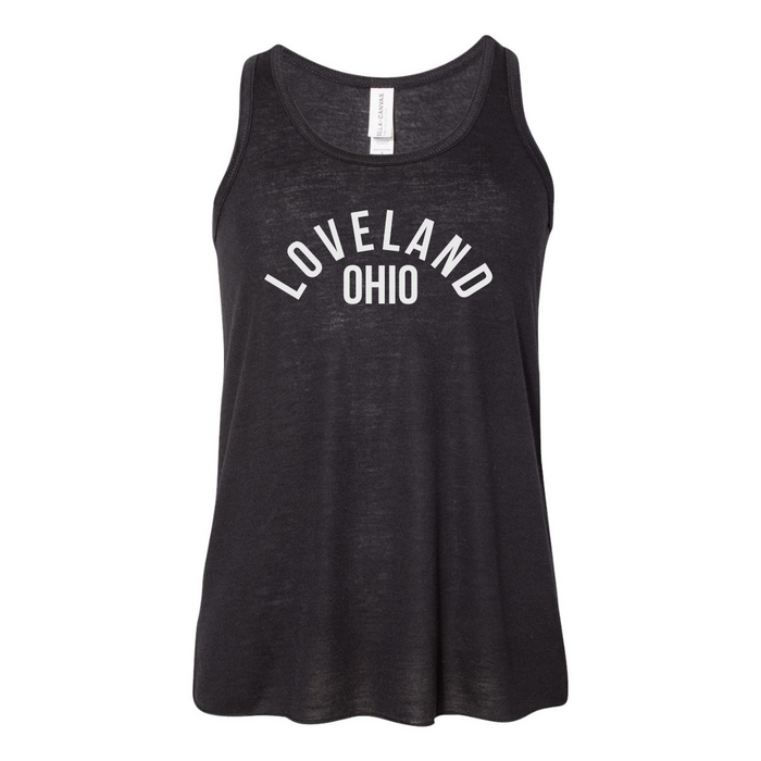 Loveland Ohio Curved Racerback Tank on Charcoal Heather Gray -YOUTH--Lemons and Limes Boutique