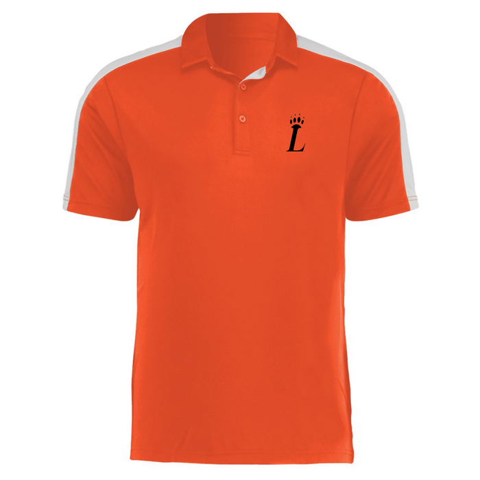 Loveland Embroidered Performance Polo on Orange and White--Lemons and Limes Boutique