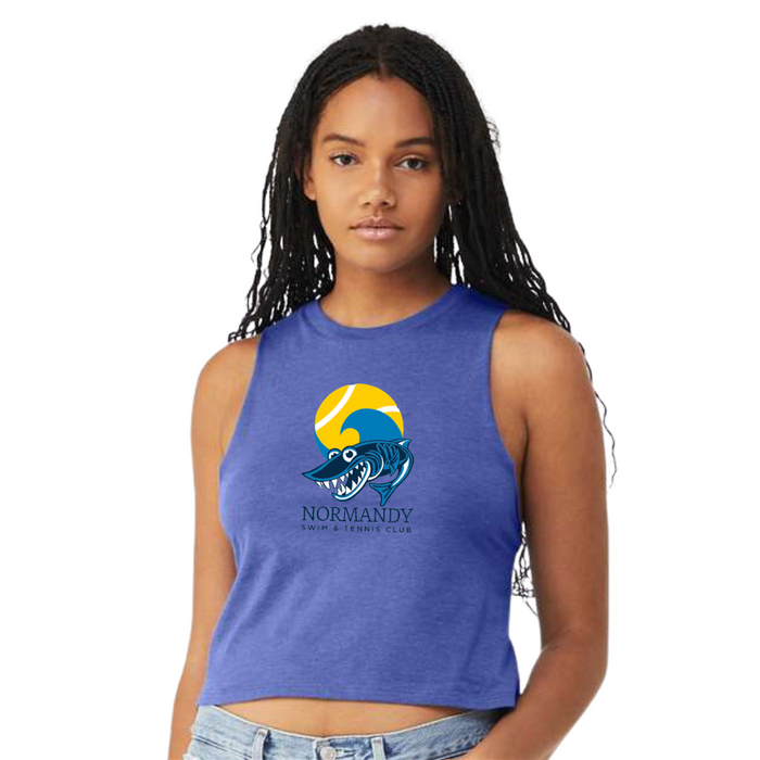 Normandy Swim and Tennis Cropped Muscle Tank in Royal Heather Blue--Lemons and Limes Boutique