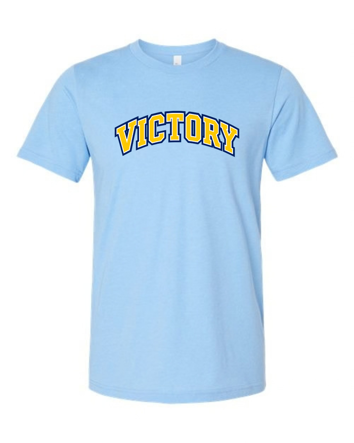 Victory Block Tee Heather Carolona Blue (Adult and Youth)