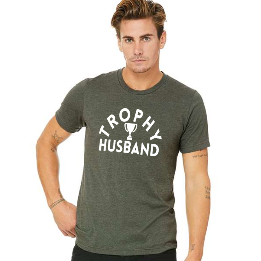 Trophy Husband T-Shirt on Military Green--Lemons and Limes Boutique