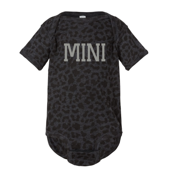 Mini Short Sleeve Body Suit on Black Leopard-INFANT--Lemons and Limes Boutique