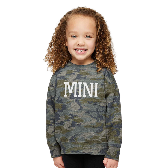 Mini Sweatshirt on Vintage Camo-YOUTH--Lemons and Limes Boutique