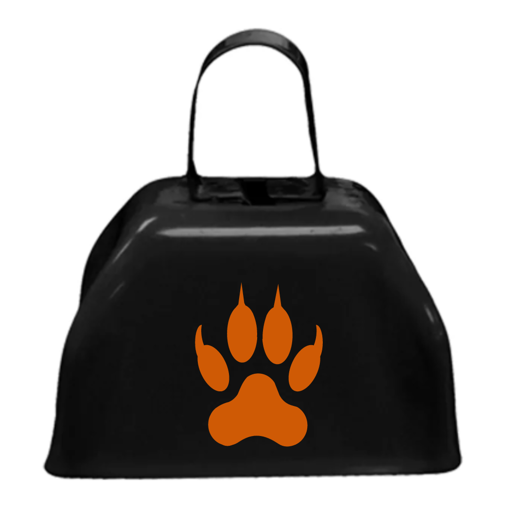 Spirit Cow Bell-Black and Orange--Lemons and Limes Boutique