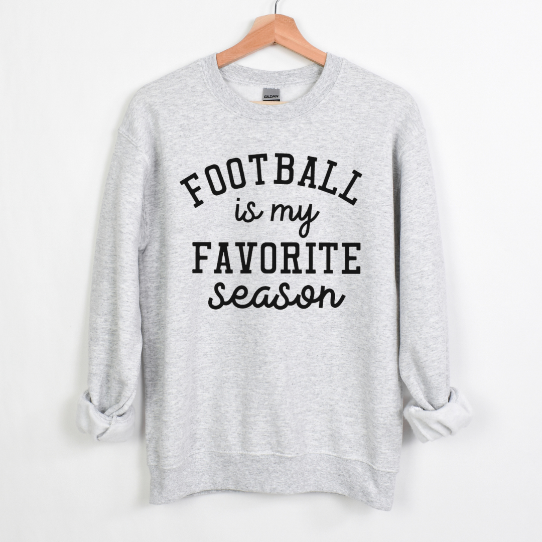 Football is my Favorite Season Sweatshirt on Heather Gray--Lemons and Limes Boutique