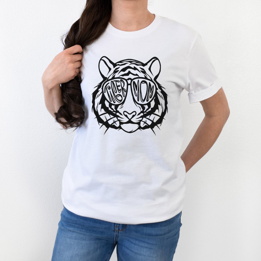 Cool Tiger Mom T-Shirt on White--Lemons and Limes Boutique