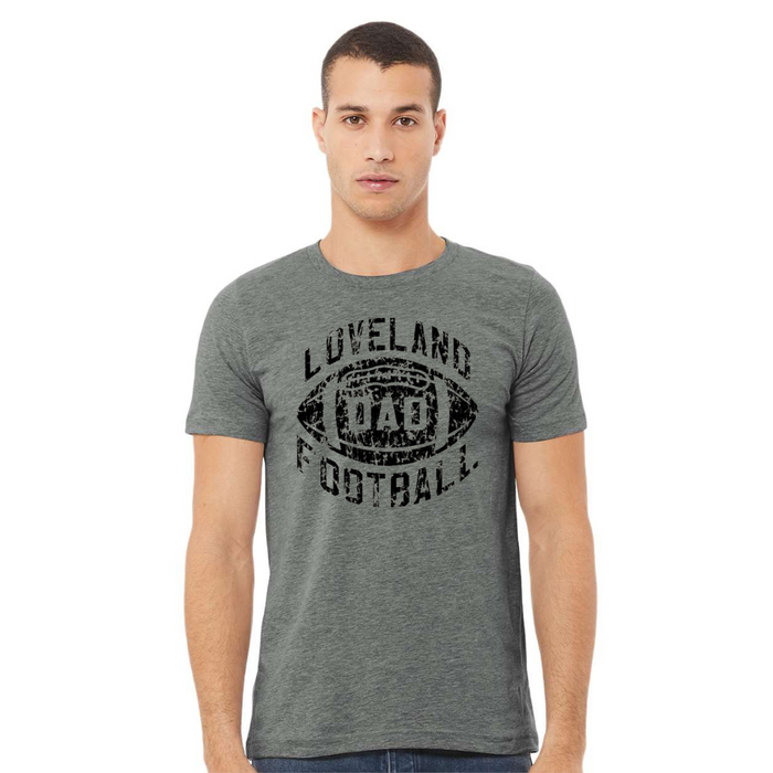 Loveland Football Dad T-Shirt on Deep Heather Grey--Lemons and Limes Boutique