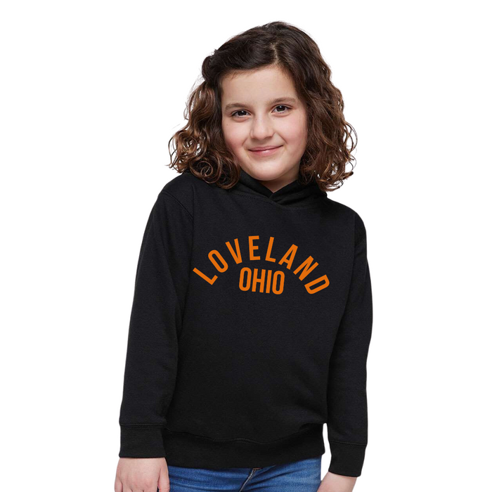 Loveland Ohio Hoodie on Black-YOUTH--Lemons and Limes Boutique