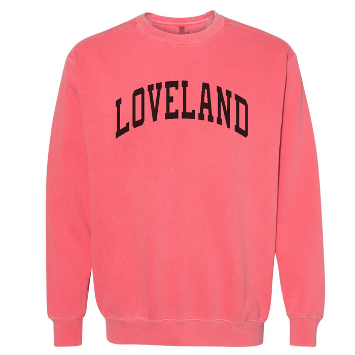 Loveland Pigment Dyed Sweatshirt on Red-Lemons and Limes Boutique