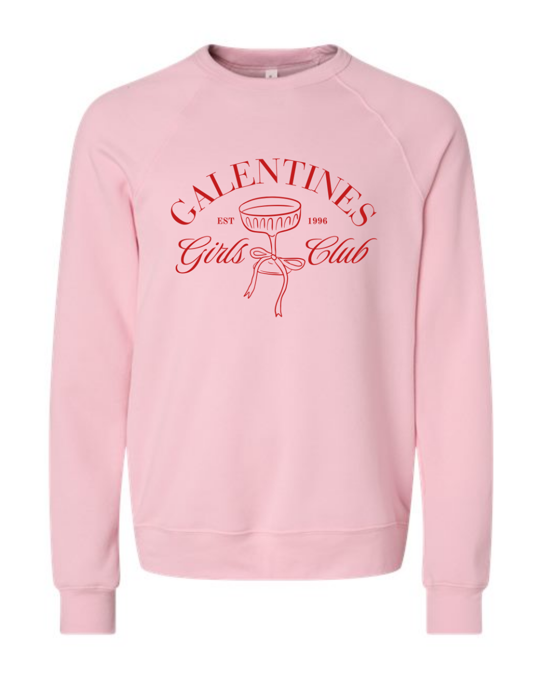 Galentine's Girls Club on Pink Spongefleece Crewneck-Lemons and Limes Boutique