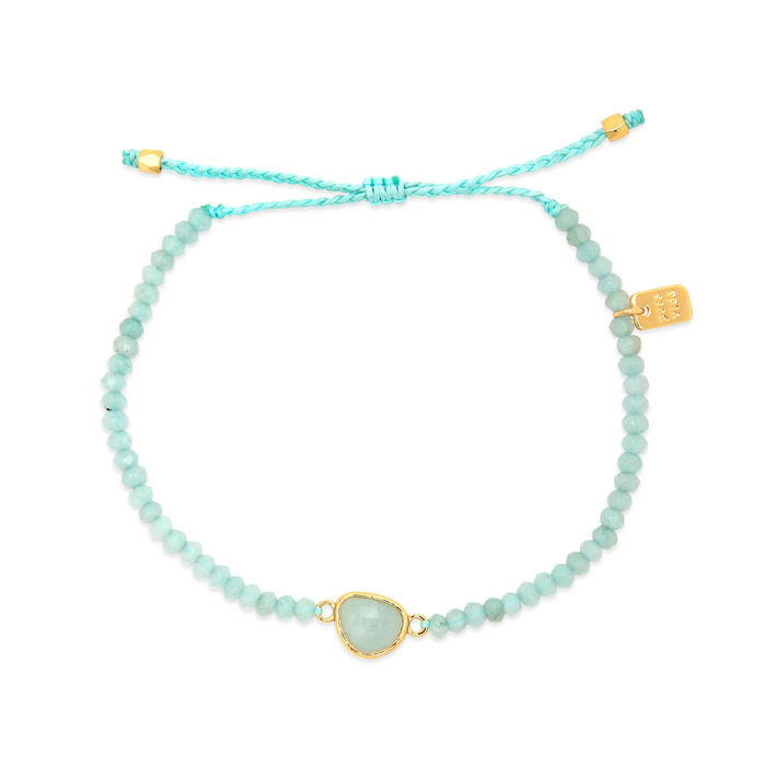 Surfrider Foundation Dainty Gemstone Bracelet in Gold by Pura Vida-Lemons and Limes Boutique
