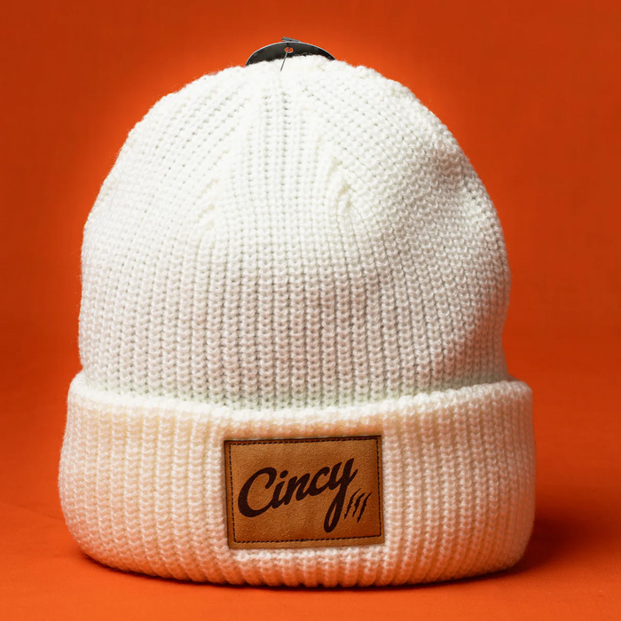Off White Knit Beanie by The Cincy Hat-Lemons and Limes Boutique