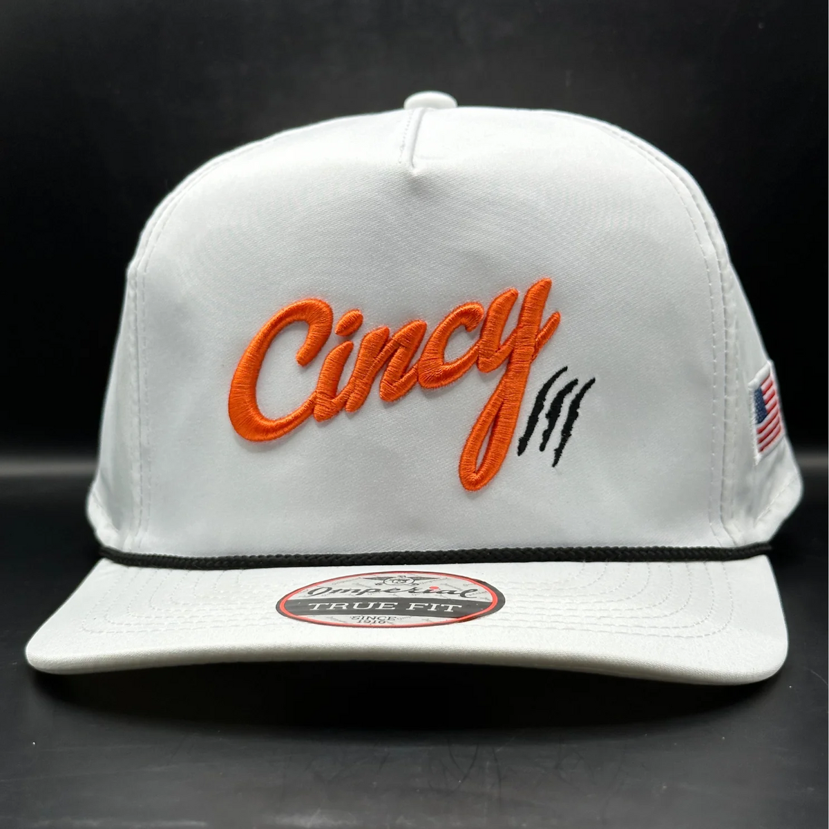 True Fit White Hat with Orange Rope in Black and Orange Two Tone by The Cincy Hat-Lemons and Limes Boutique