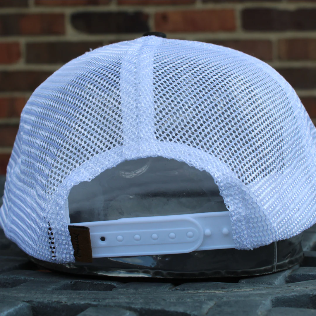 Mesh Back Hat in Black with Orange Cincy Logo by The Cincy Hat-Lemons and Limes Boutique