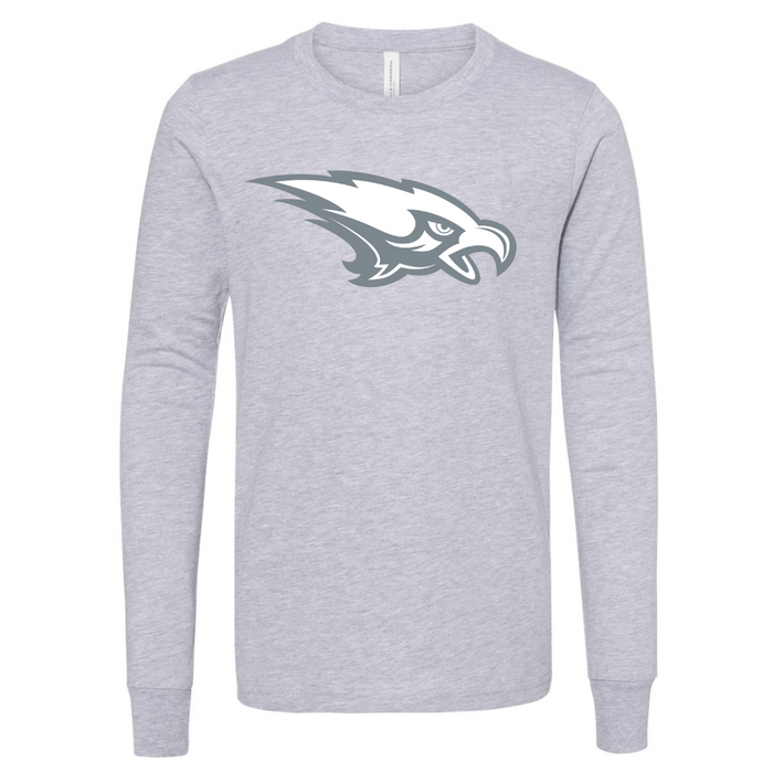 Silverhawk Two Color Logo on Long Sleeve Tee - Youth-Athletic Grey-Small-Lemons and Limes Boutique