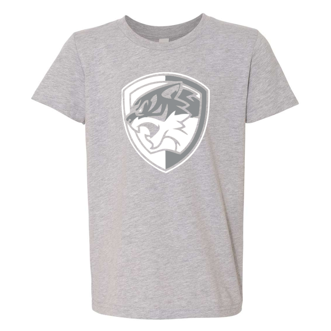 Silvercat Two Color Logo on Short Sleeve Tee - Youth-Athletic Grey-Small-Lemons and Limes Boutique