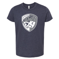 Silvercat Two Color Logo on Short Sleeve Tee - Youth-Heather Navy-Small-Lemons and Limes Boutique