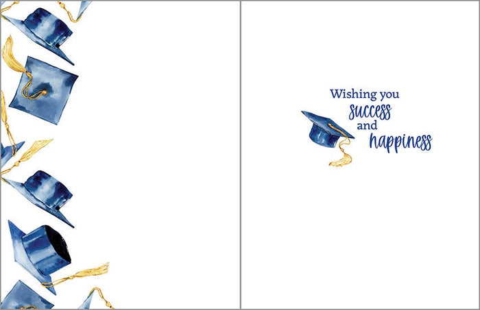 Graduation Greeting Card - Navy Grad Caps-Lemons and Limes Boutique