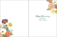 Anniversary Greeting Card - Golden Boho Flowers-Lemons and Limes Boutique