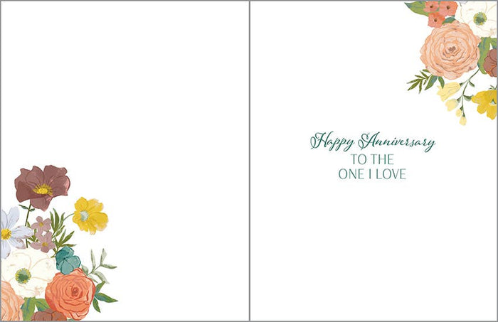 Anniversary Greeting Card - Golden Boho Flowers-Lemons and Limes Boutique