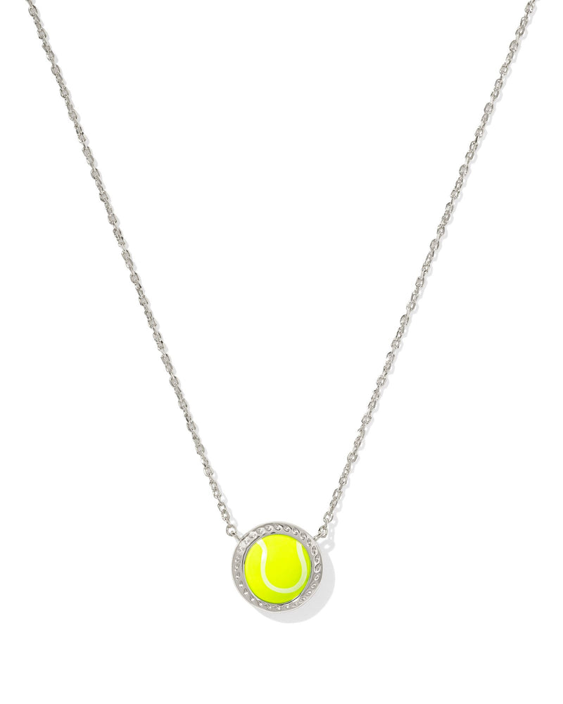 Tennis Short Pendant Necklace in Silver Chartreuse Magnesite by Kendra Scott-Lemons and Limes Boutique