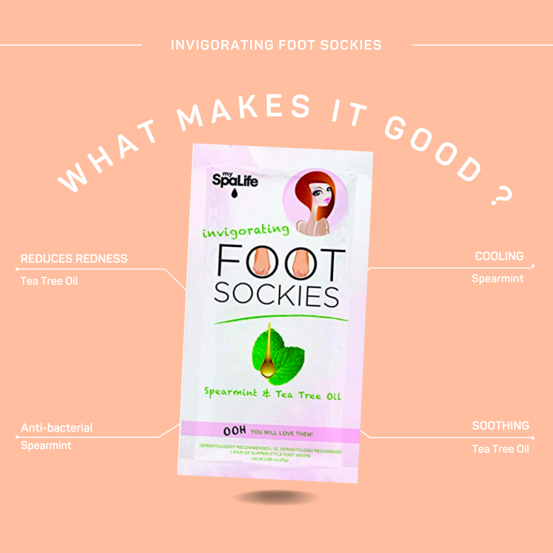 Pink Invigorating Foot Sockies Spearmint & Tea Tree Oil-Lemons and Limes Boutique