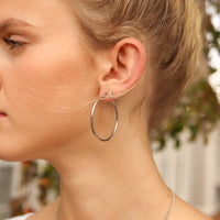 18K Gold PVD Stainless Steel Round Tube Hoop Earrings-Lemons and Limes Boutique