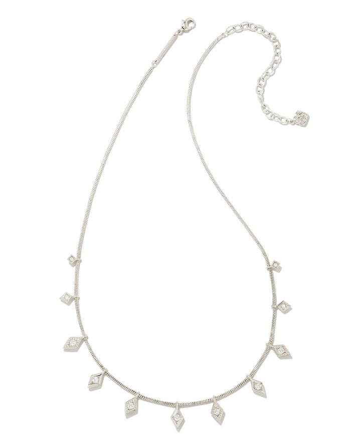 Kinsley Strand Necklace in Silver White CZ by Kendra Scott-Lemons and Limes Boutique