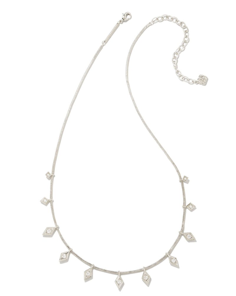 Kinsley Strand Necklace in Silver White CZ by Kendra Scott-Lemons and Limes Boutique