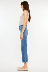 Rixby High Rise Capri Flare Jeans in Medium Wash by Kan Can USA--Lemons and Limes Boutique