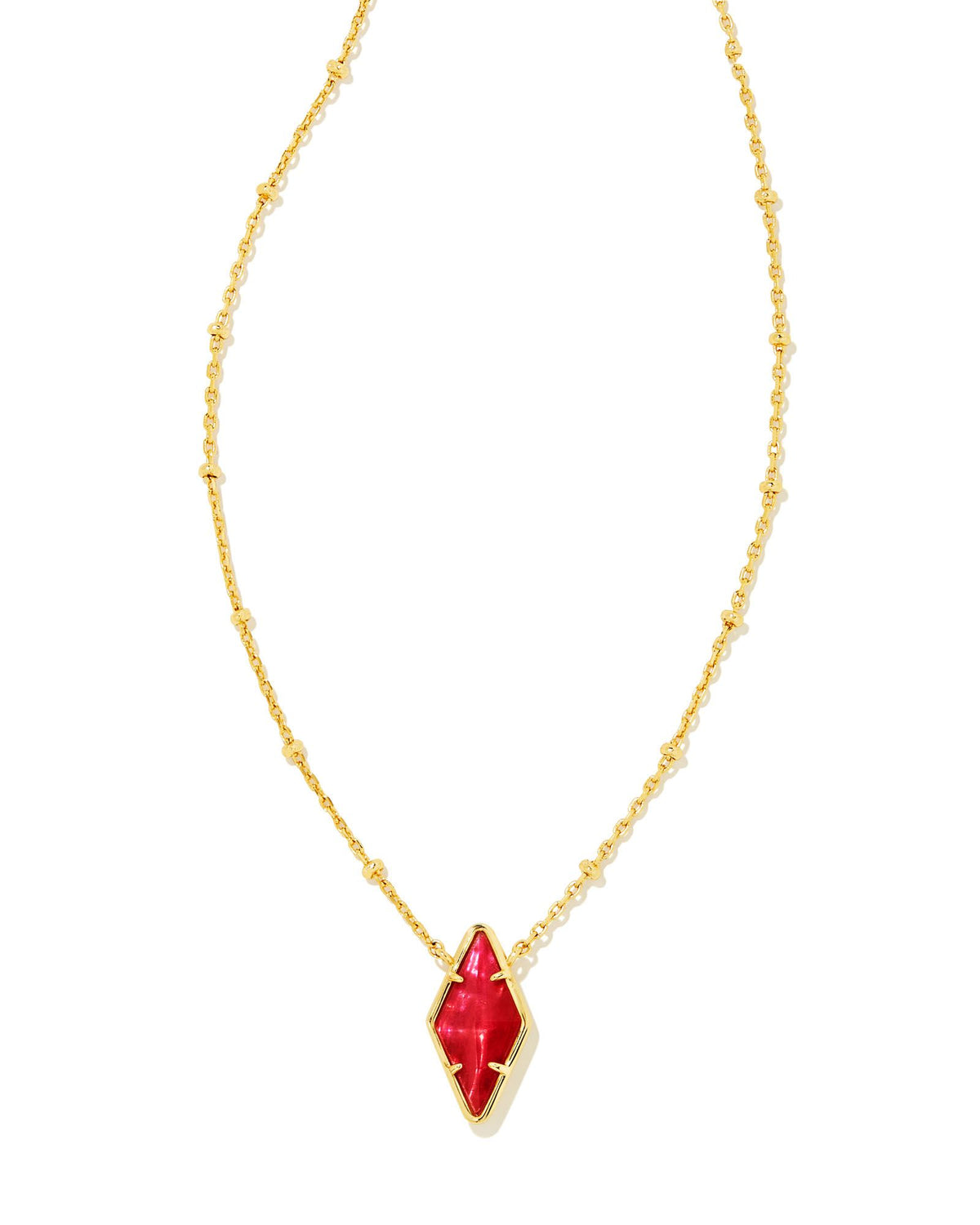 Kinsley Short Pendant in Gold Raspberry Illusion by Kendra Scott-Lemons and Limes Boutique