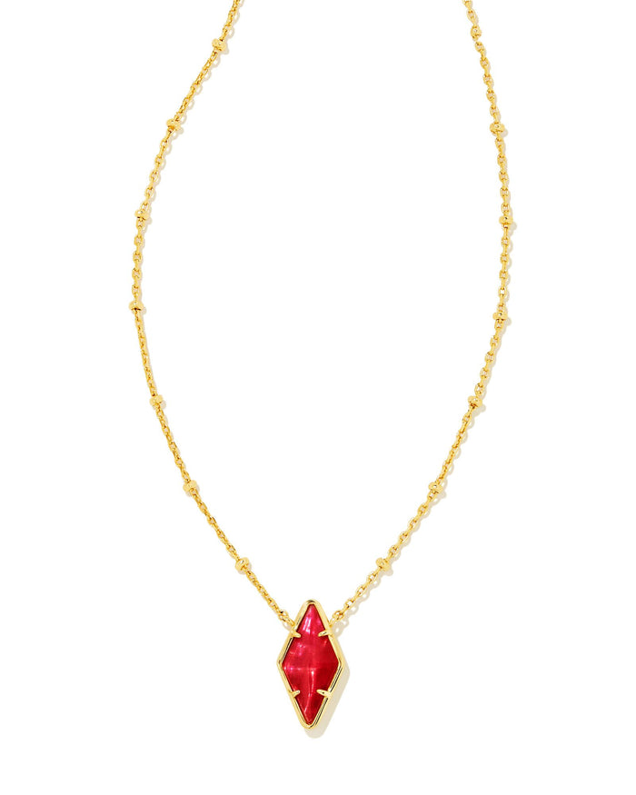 Kinsley Short Pendant in Gold Raspberry Illusion by Kendra Scott-Lemons and Limes Boutique