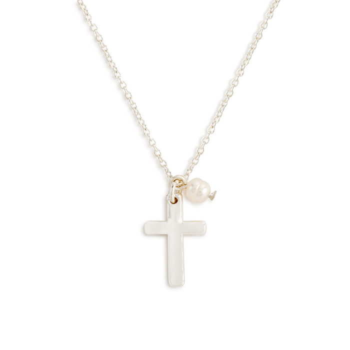 Dainty Cross Necklace in Silver-Lemons and Limes Boutique