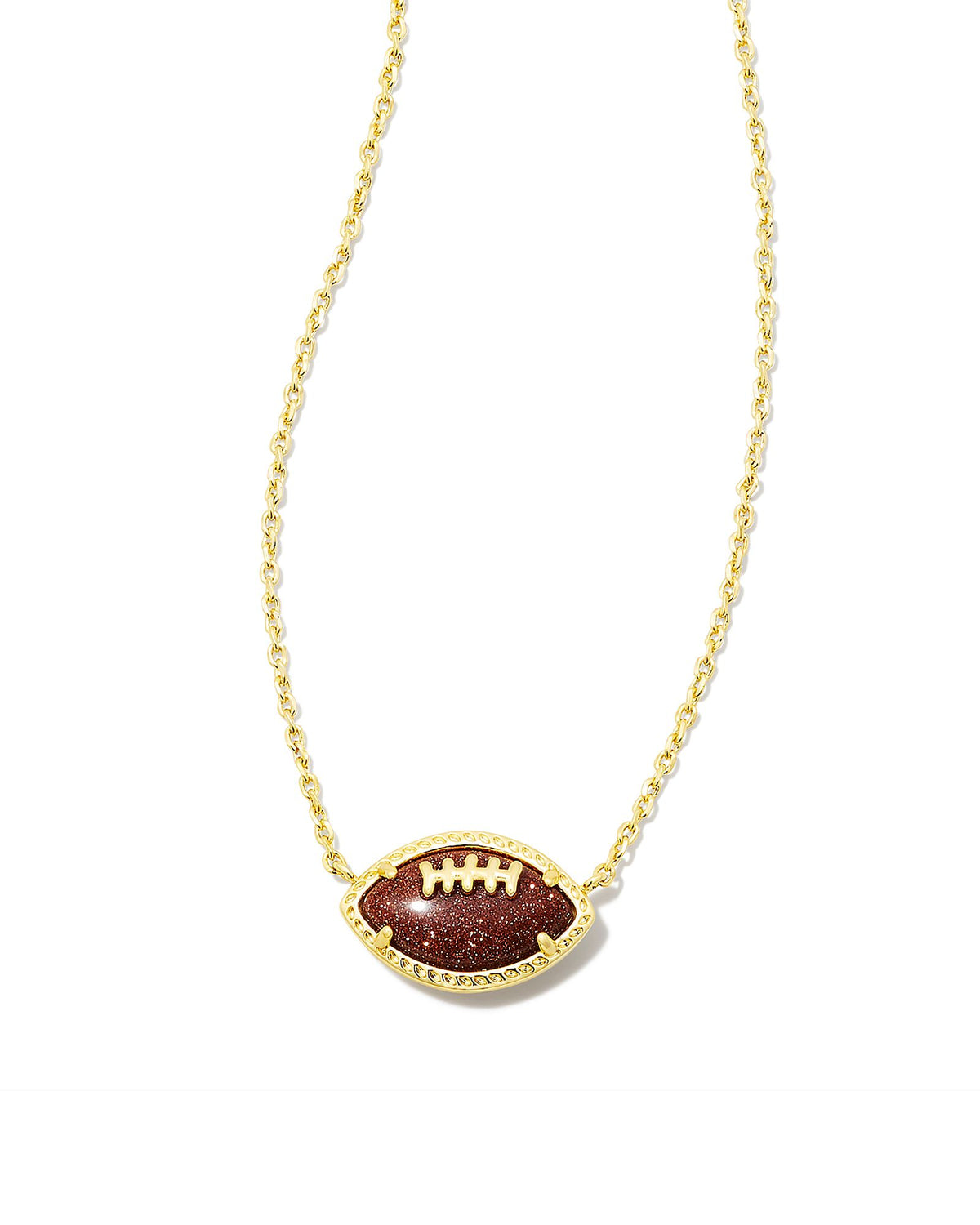 Football Short Pendant in Gold Orange Goldstone by Kendra Scott-Lemons and Limes Boutique