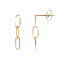 Stainless Steel Paperclip Earrings-Gold-Lemons and Limes Boutique