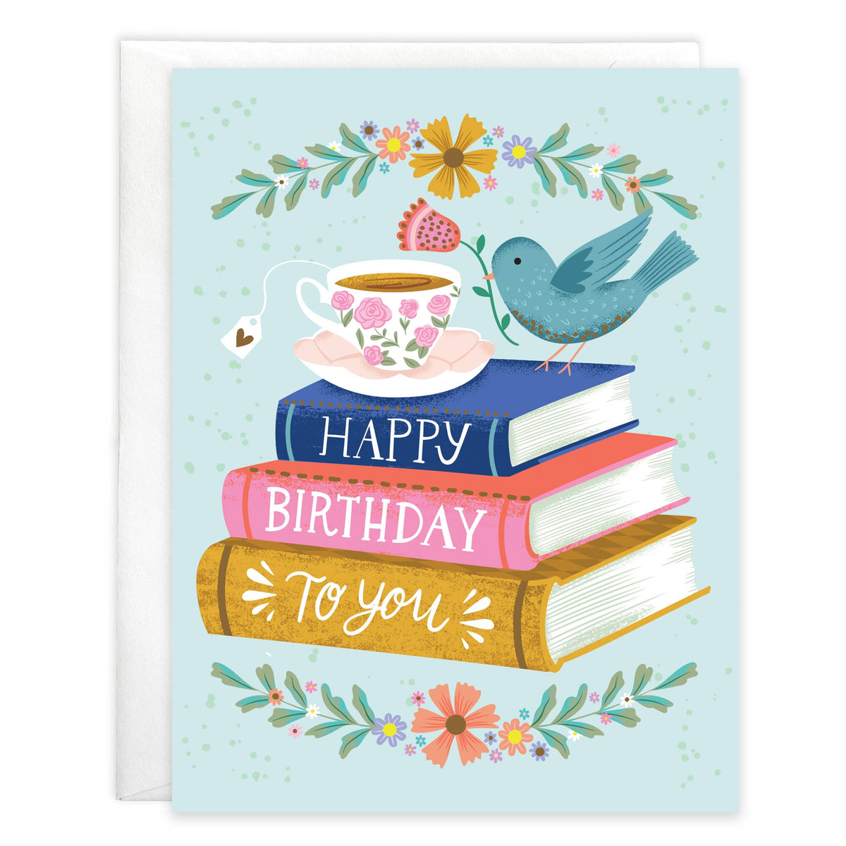 Birthday Greeting Card - Books & Bird-Lemons and Limes Boutique