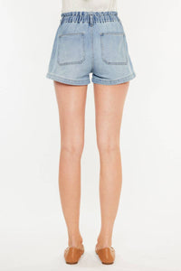 Maisy Paper Bag Shorts with Elastic Waist Band by Kan Can USA-Lemons and Limes Boutique