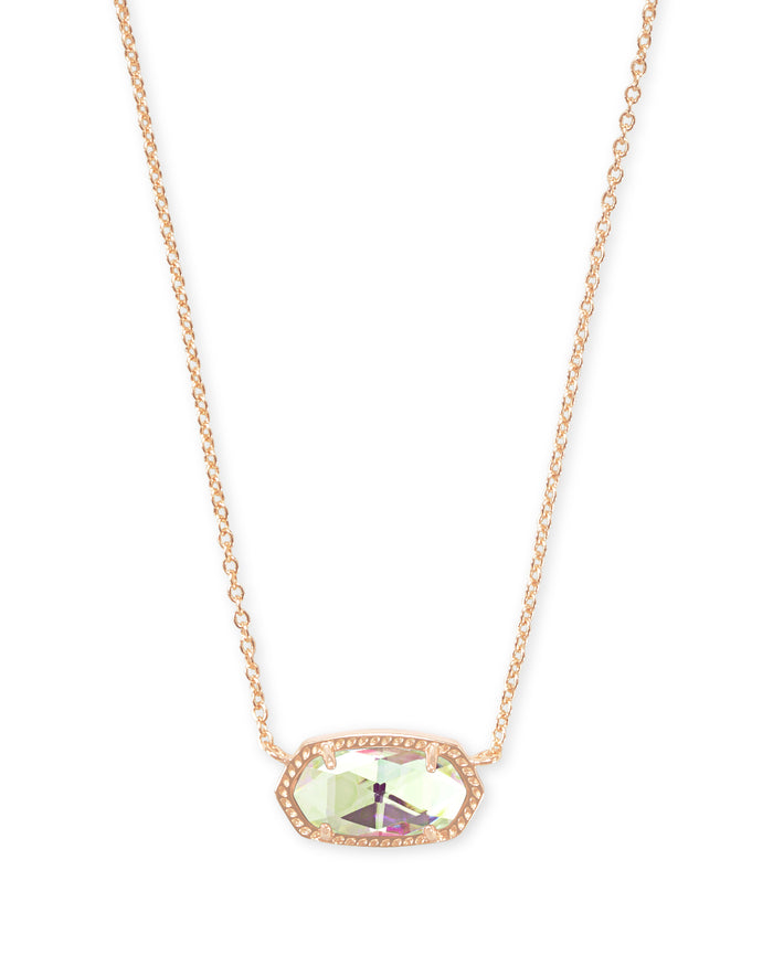 Elisa Short Pendant Necklace in Rose Gold Dichroic Glass by Kendra Scott-Lemons and Limes Boutique