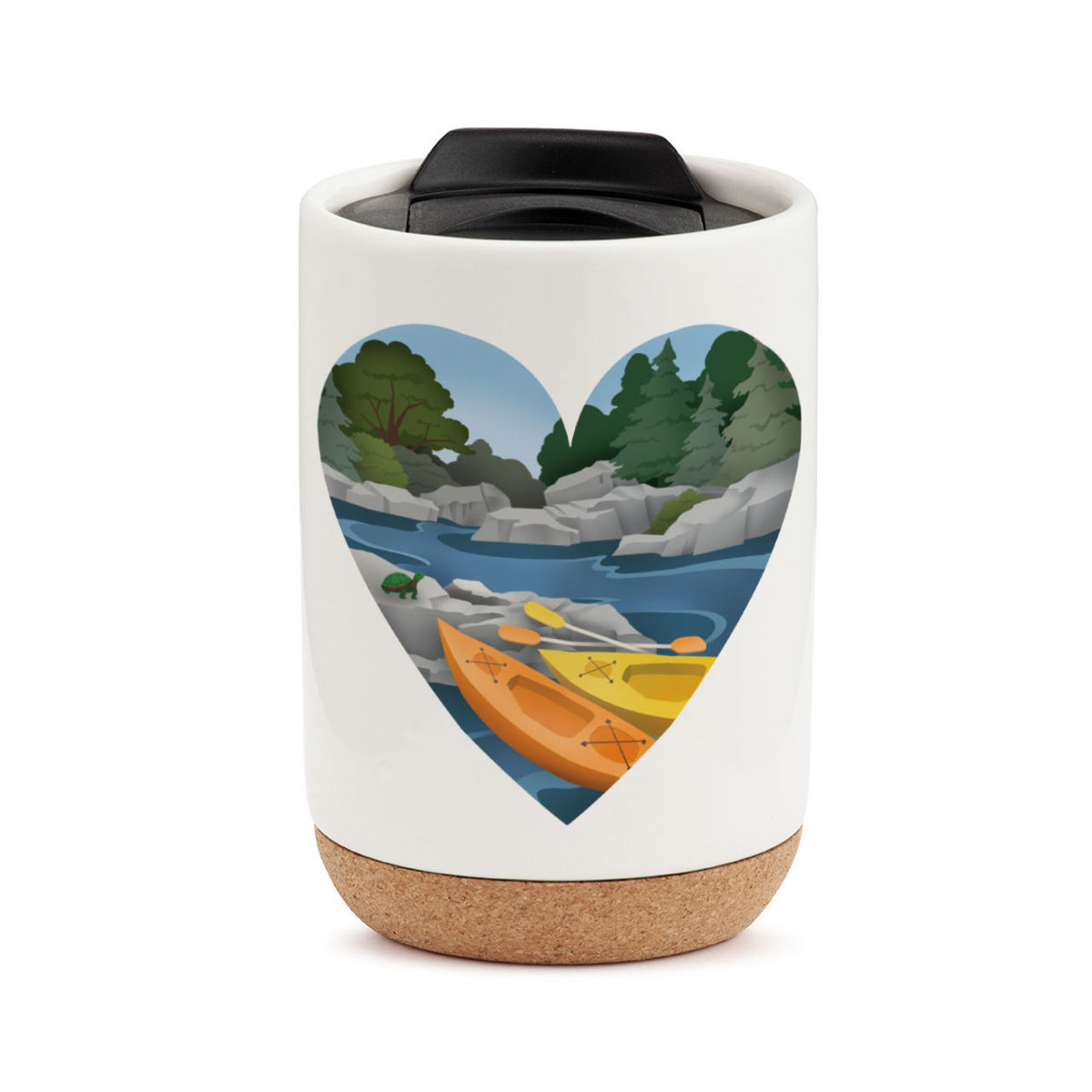 Kayak Cork Bottom Tumbler with Lid in Bone-Lemons and Limes Boutique