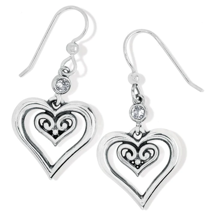 Alcazar Duet Heart French Wire Earrings--Lemons and Limes Boutique