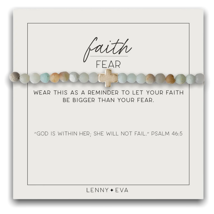 Faith Over Fear Bracelet in Amazonite-Lemons and Limes Boutique