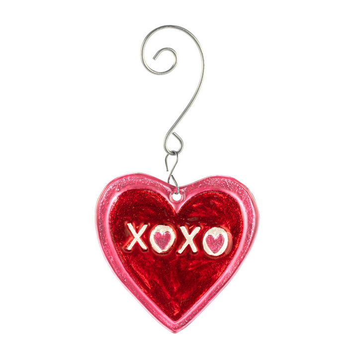 Heart XO Glass Ornament-Lemons and Limes Boutique