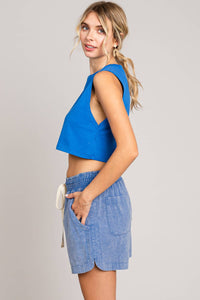 Women's Cotton Slub Casual Shorts in Pink-Lemons and Limes Boutique