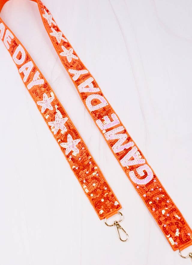 Game Day Star Sequin Strap in Orange--Lemons and Limes Boutique