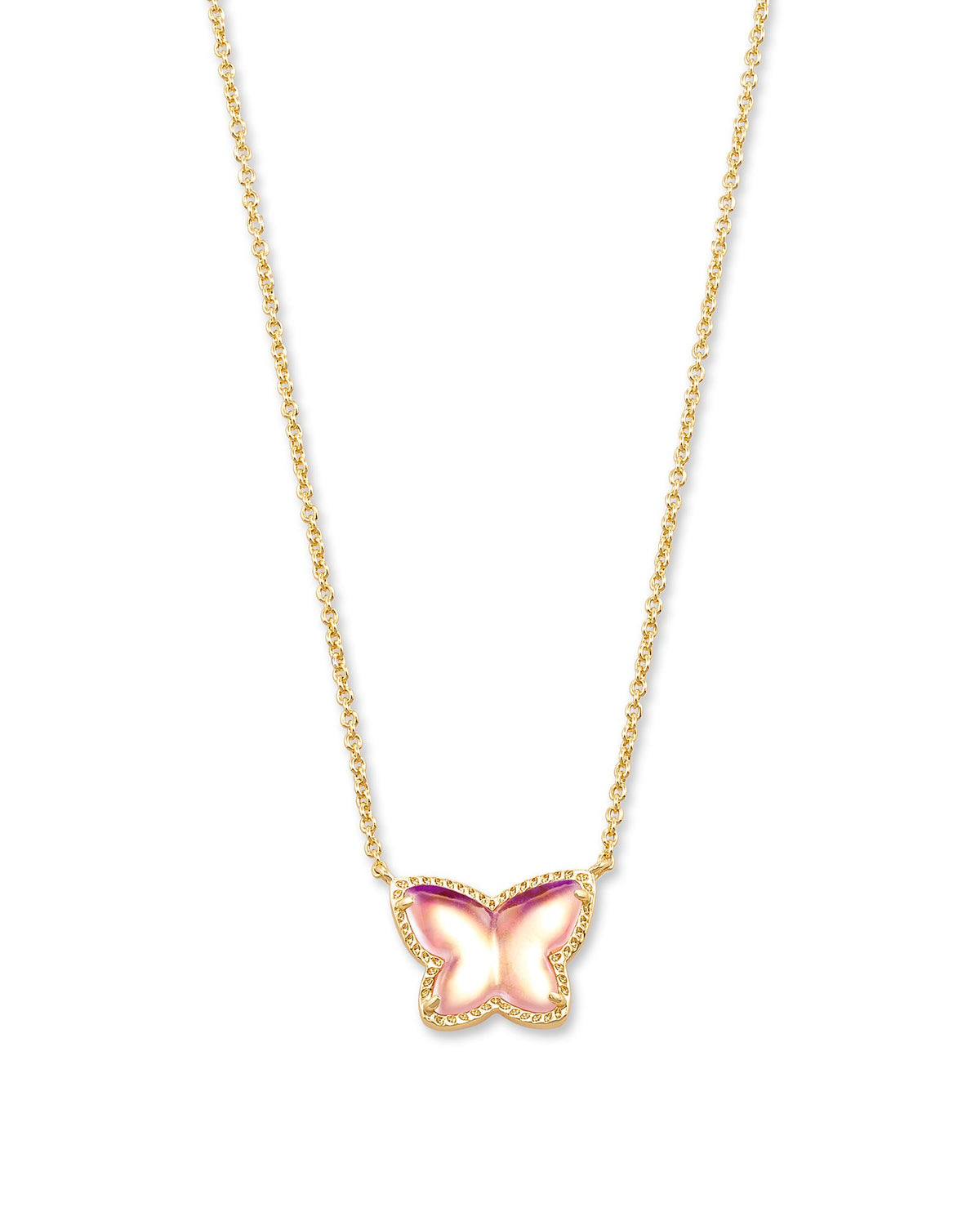 Lillia Butterfly Pendant Necklace Gold Blush Dichroic Glass Kendra Scott--Lemons and Limes Boutique