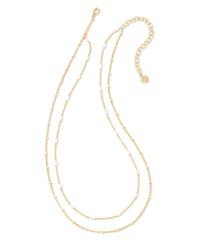 Dottie Multi Strand Necklace in Gold White by Kendra Scott-Lemons and Limes Boutique
