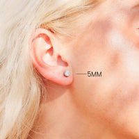 Stainless Steel Round CZ Stud Earrings-Lemons and Limes Boutique