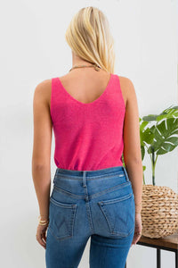 Knit Tank Top in Fuchsia--Lemons and Limes Boutique