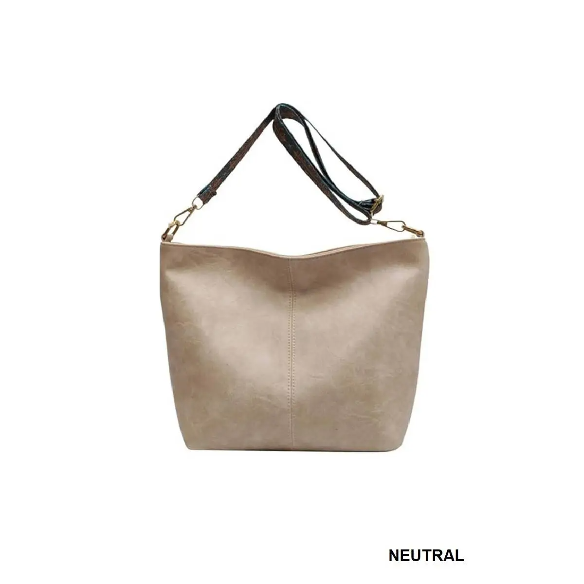 Retro Pattern Strap Vegan Leather Crossbody Shoulder Bag in Neutral-Lemons and Limes Boutique