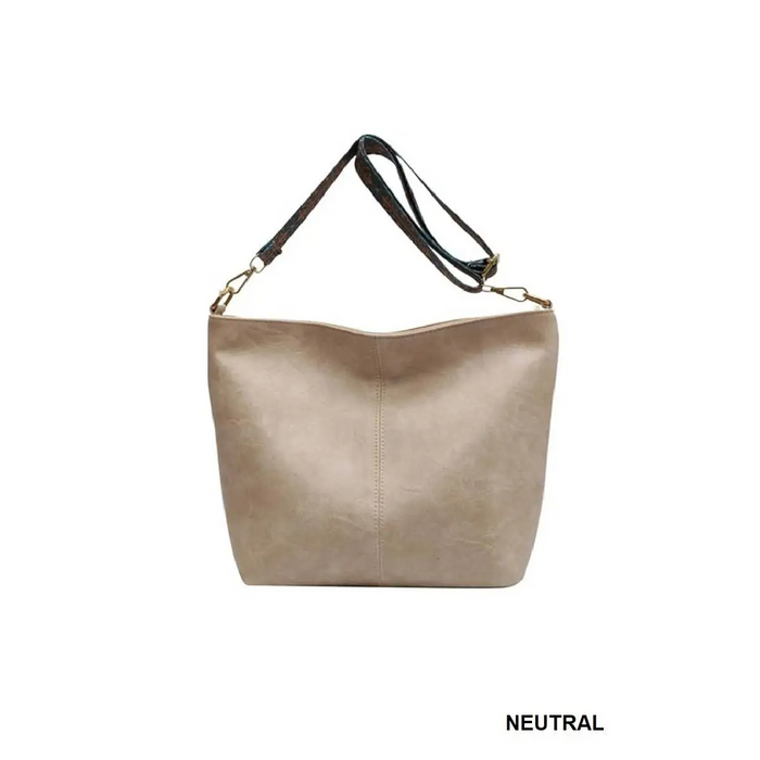 Retro Pattern Strap Vegan Leather Crossbody Shoulder Bag in Neutral-Lemons and Limes Boutique